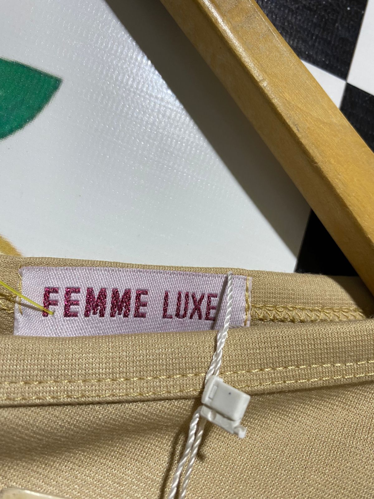 FEMME LUXE |S| BUST FREE| B20| WOMEN'S BEIGE OFF-SHOULDER CROP TOP