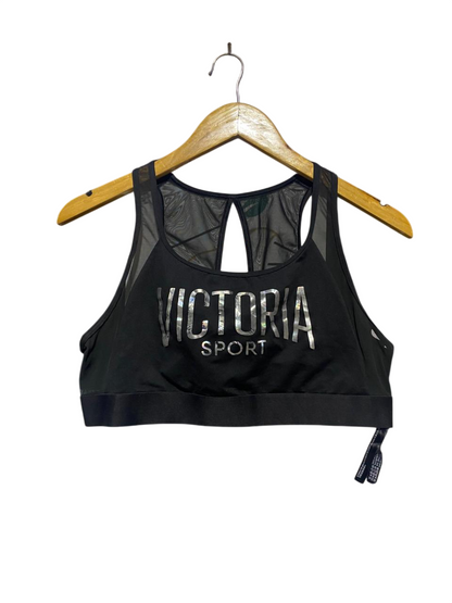 VICTORIA SPORT |L| BUST 16| B20| WOMEN'S BLACK MESH RACERBACK SPORTS BRA