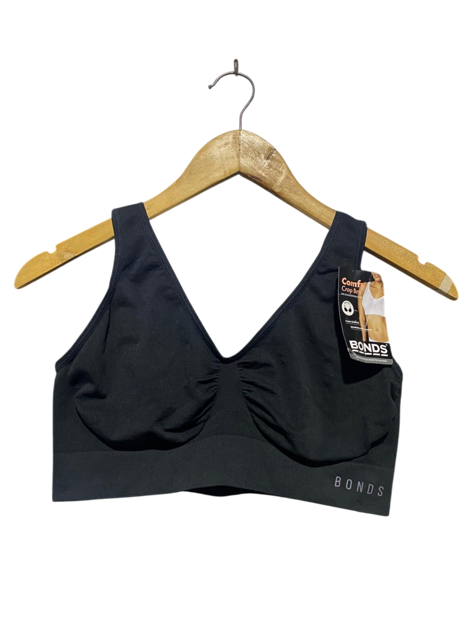 BONDS |M| BUST 14| B20| WOMEN'S COMFY CROP BRA - BLACK