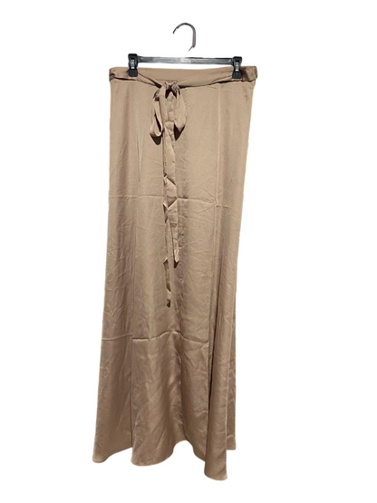 ASOS |L| WAIST 31| B20| WOMEN'S SATIN MAXI SKIRT WITH TIE-WAIST DETAIL - CHAMPAGNE