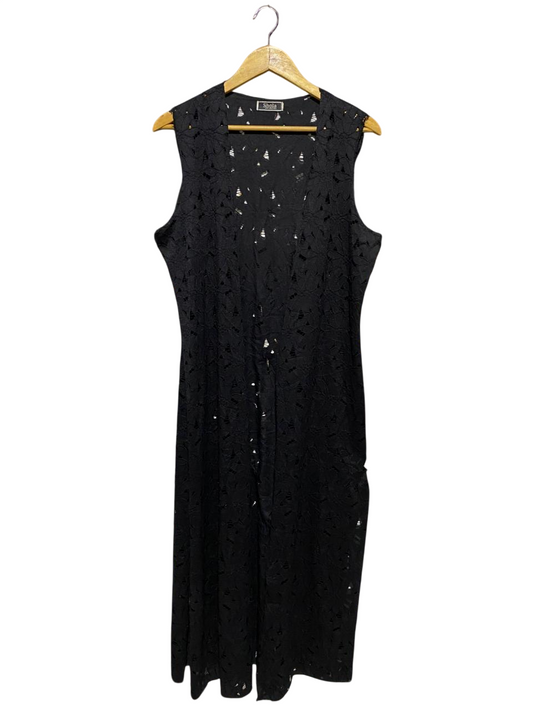 SHOLA |L| BUST 20| B20| BLACK LACE SLEEVELESS LONG-LINE CARDIGAN