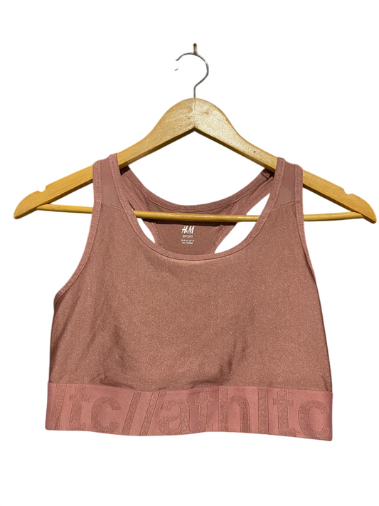 H&M |M| BUST 14| B20| SPORT METALLIC MAUVE RACERBACK SPORTS BRA
