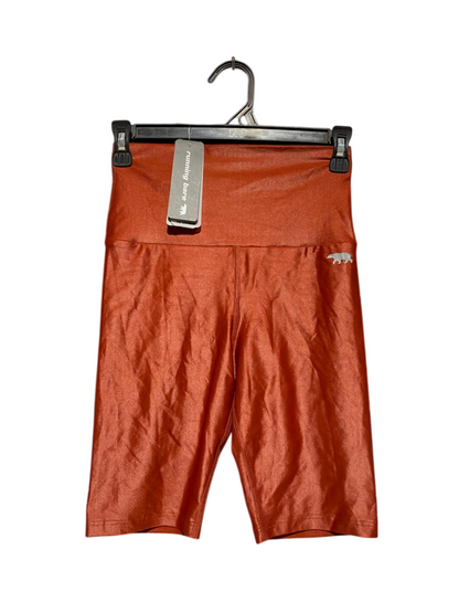 RUNNING BARE |S| WAIST 24| B20| HIGH-RISE METALLIC RUST BIKE SHORTS