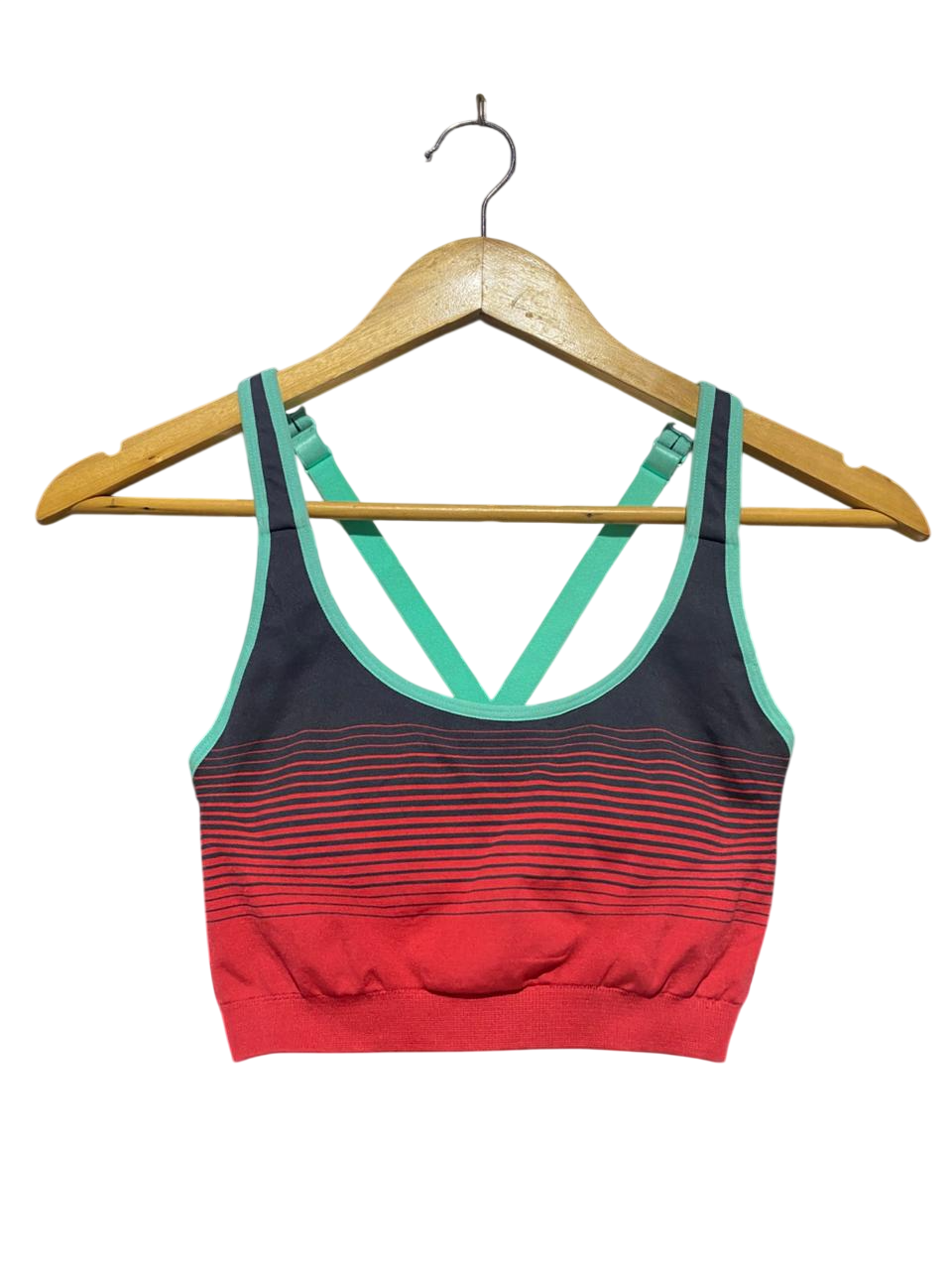 FIMAGE |S| BUST 14| B21| WOMEN'S PREMIUM OMBRE STRIPED SPORTS BRA