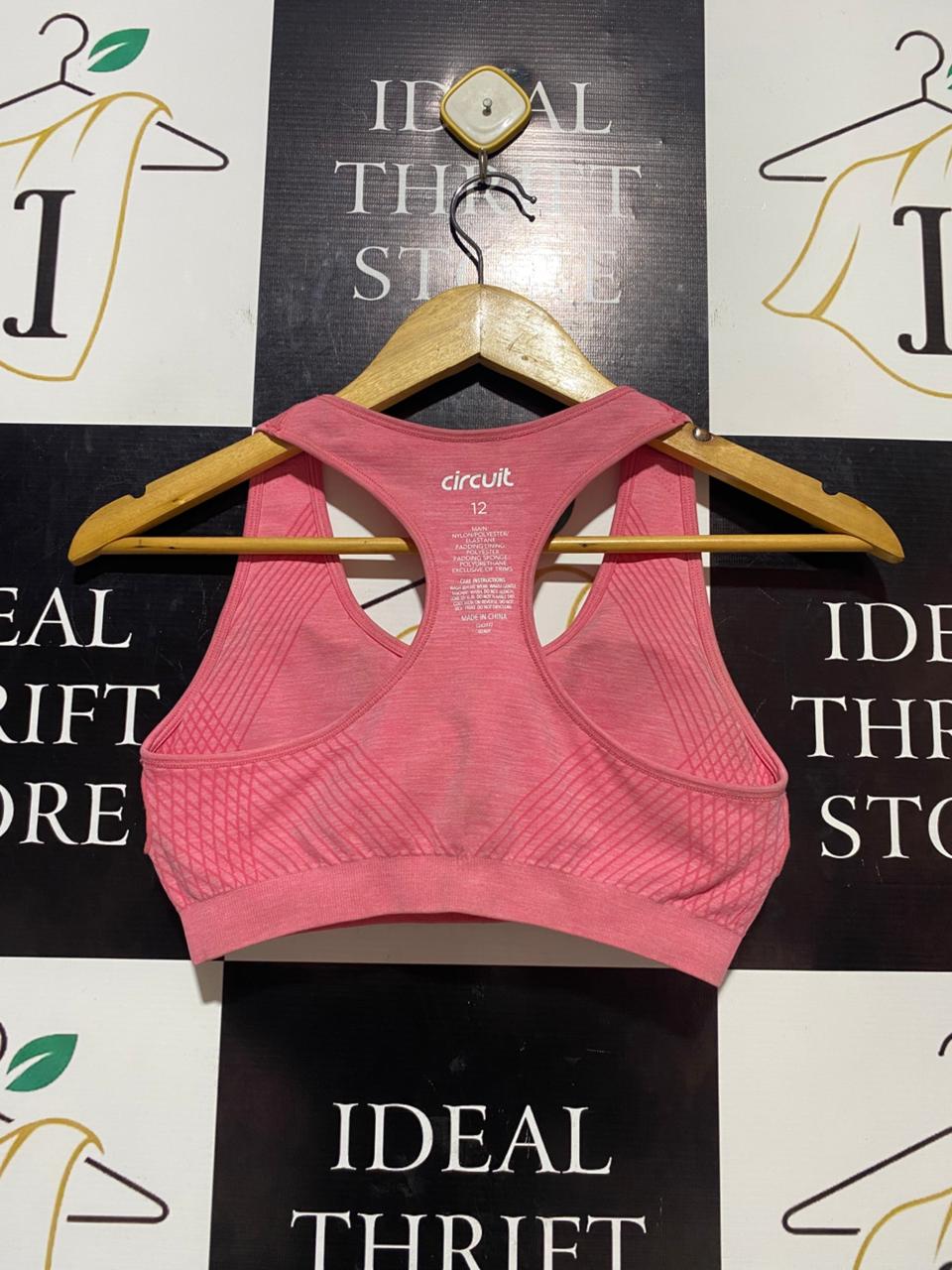 CIRCUIT |M| BUST 14| B21| WOMEN'S PREMIUM PINK SEAMLESS RACERBACK SPORTS BRA