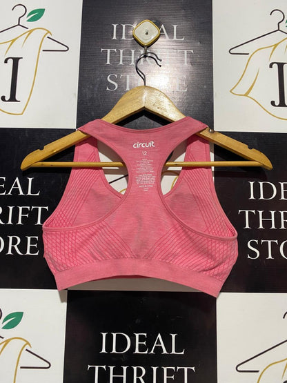 CIRCUIT |M| BUST 14| B21| WOMEN'S PREMIUM PINK SEAMLESS RACERBACK SPORTS BRA