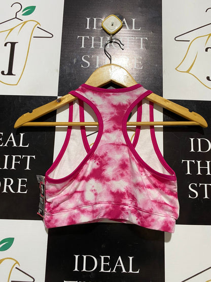 B STYLE |L| BUST 13| B20| WOMEN'S PINK TIE-DYE SPORTS BRA