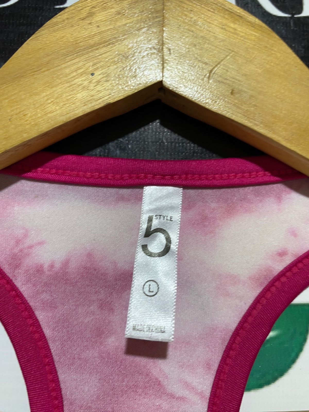 B STYLE |L| BUST 13| B20| WOMEN'S PINK TIE-DYE SPORTS BRA