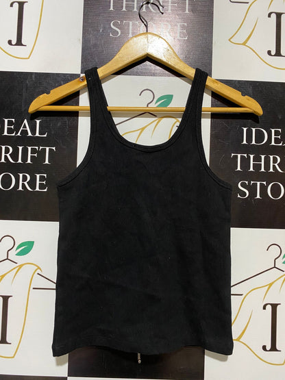 ASSEMBLY LABLE |S| BUST 13| B20| WOMEN'S BLACK RIBBED TANK TOP