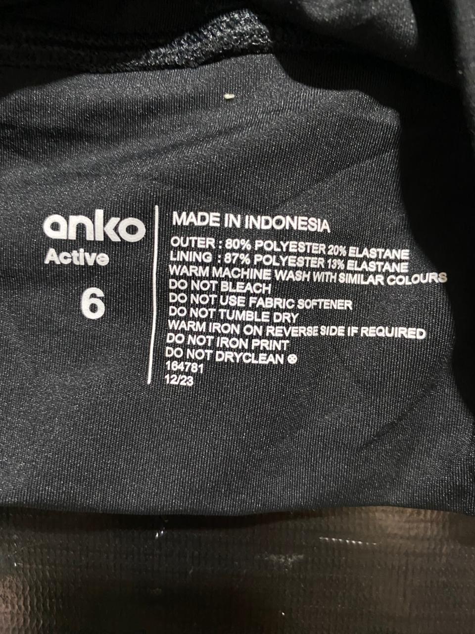 ANKO ACTIVE |XS| BUST 12| B20| BLACK RUCHED FRONT RACERBACK SPORTS BRA CROP TOP