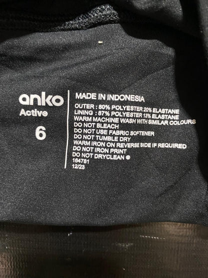 ANKO ACTIVE |XS| BUST 12| B20| BLACK RUCHED FRONT RACERBACK SPORTS BRA CROP TOP