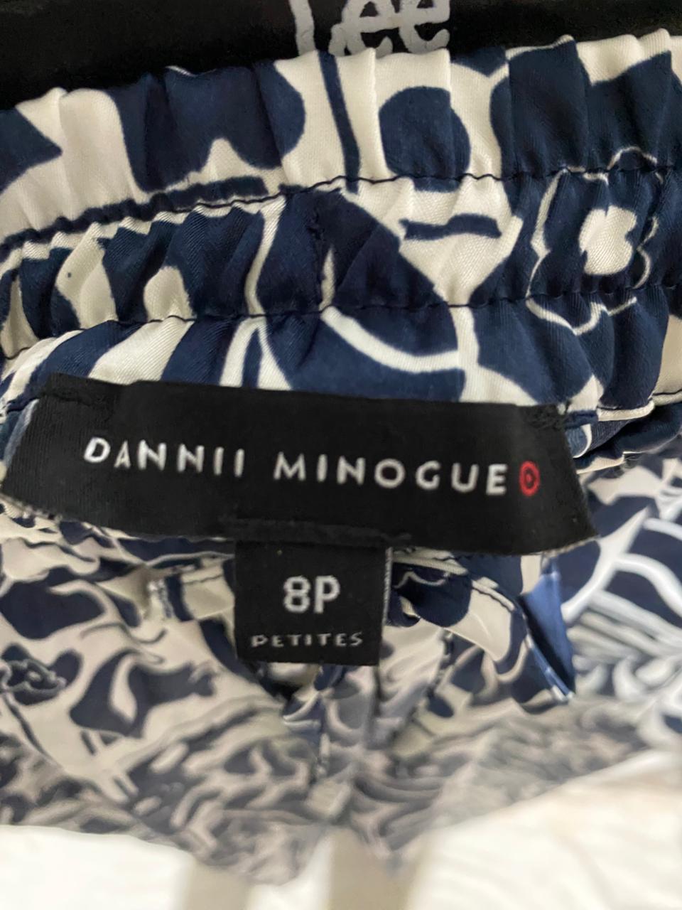 DANNI MINOGUE |M| WAIST 28| B20| NAVY AND WHITE FLORAL WIDE-LEG PALAZZO PANTS