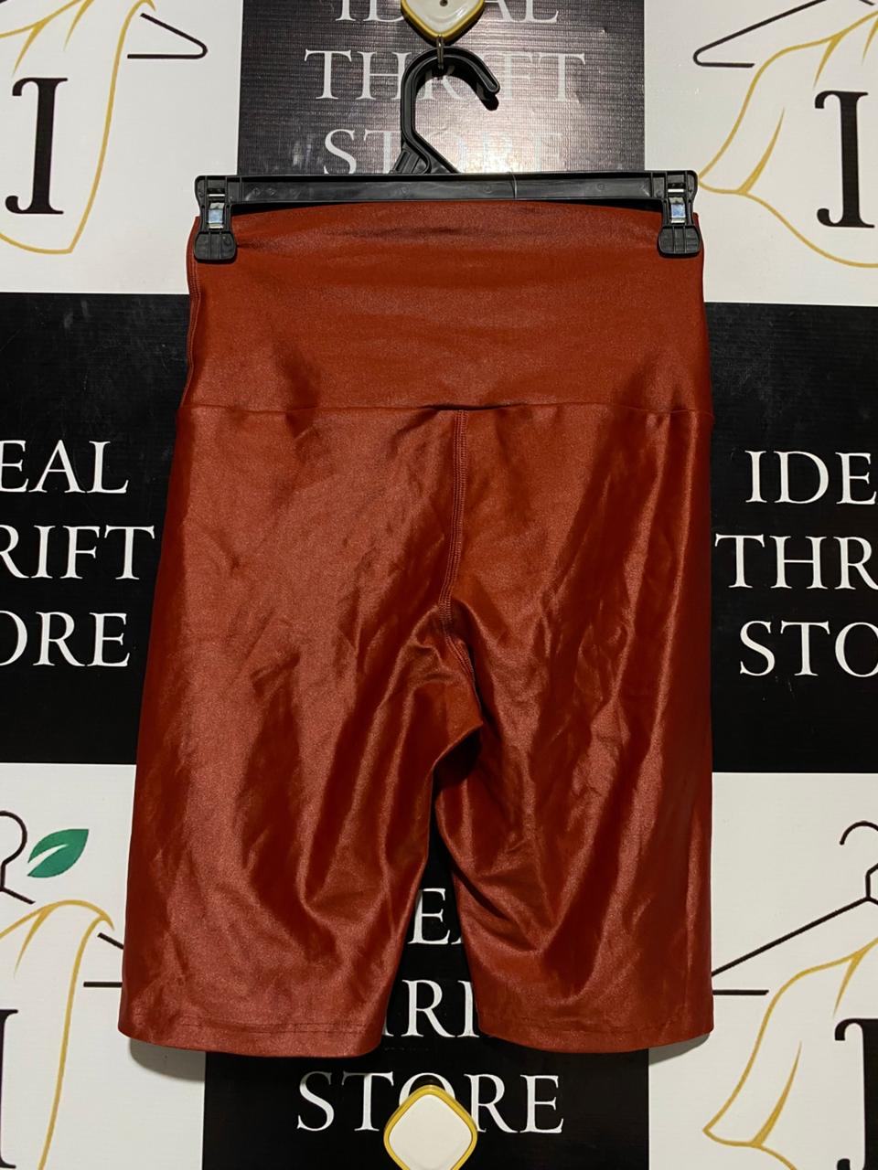 RUNNING BARE |S| WAIST 24| B20| HIGH-RISE METALLIC RUST BIKE SHORTS