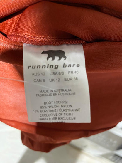 RUNNING BARE |S| WAIST 24| B20| HIGH-RISE METALLIC RUST BIKE SHORTS