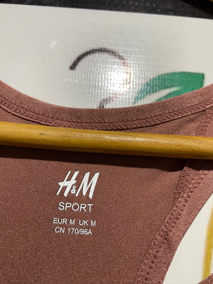 H&M |M| BUST 14| B20| SPORT METALLIC MAUVE RACERBACK SPORTS BRA