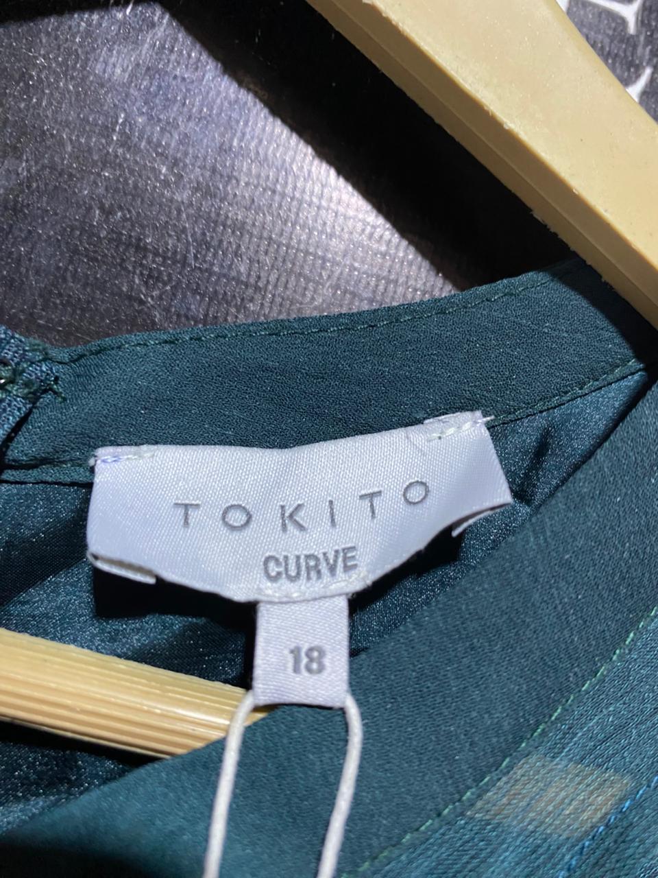 TOKITO |XL| BUST 22| B20| EMERALD GREEN PLEATED FRONT MINI DRESS