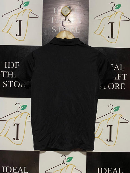 K D |M| BUST 17| B20| BLACK RIBBED QUARTER-ZIP POLO SHIRT