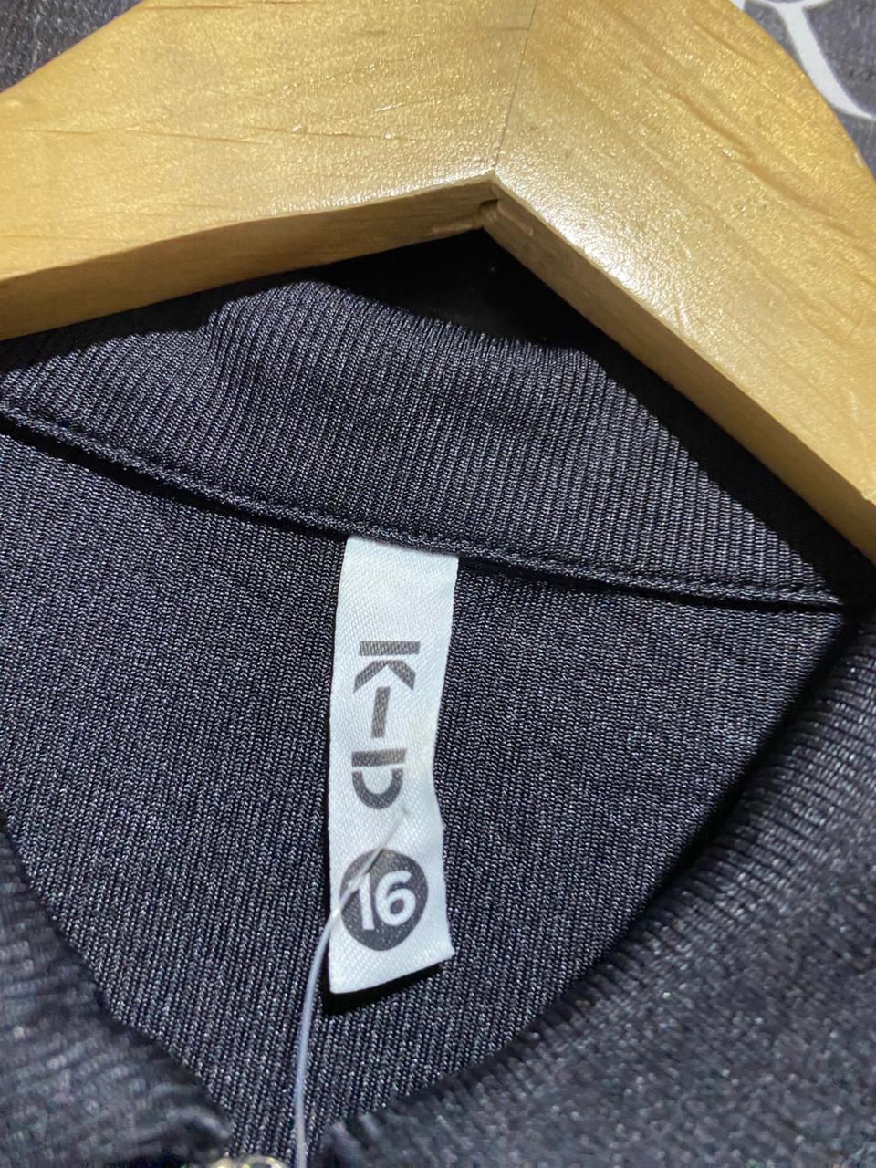 K D |M| BUST 17| B20| BLACK RIBBED QUARTER-ZIP POLO SHIRT