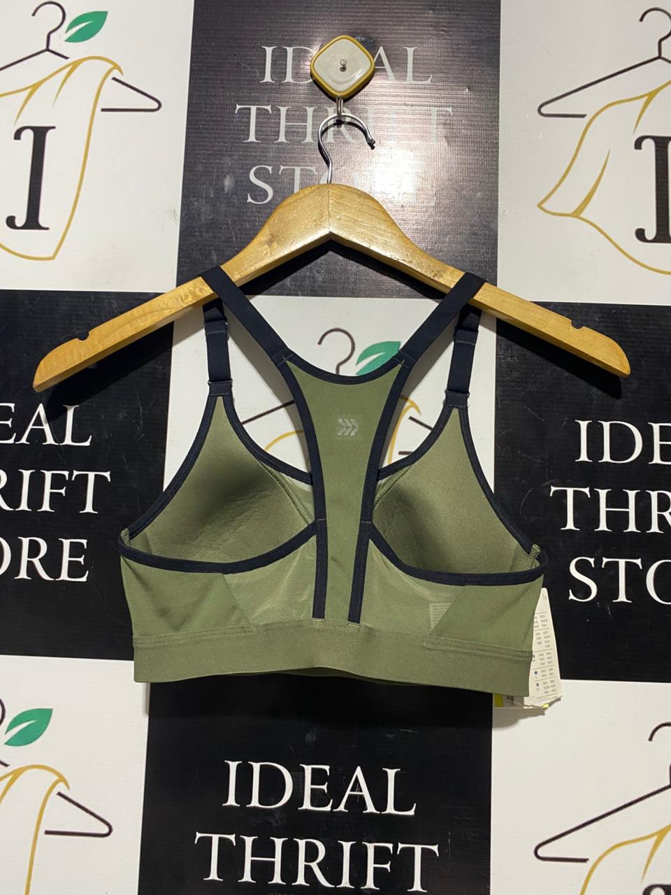 ALL IN MOTION |XS| BUST 13| B20| WOMEN'S OLIVE GREEN RACERBACK SPORTS BRA