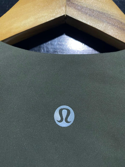 LULULEMON |XS| BUST 12| B20| WOMEN'S HIGH-NECK ATHLEISURE CROP TANK TOP - OLIVE GREEN