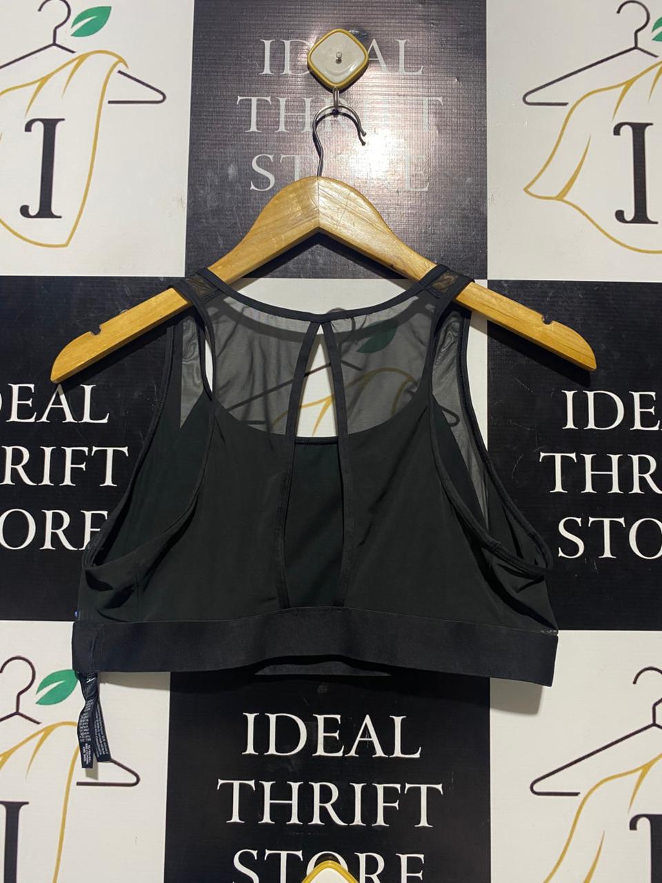 VICTORIA SPORT |L| BUST 16| B20| WOMEN'S BLACK MESH RACERBACK SPORTS BRA