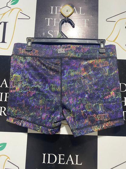 FILA |L| WAIST 30| B20| WOMEN'S ABSTRACT GLITCH PRINT COMPRESSION SHORTS