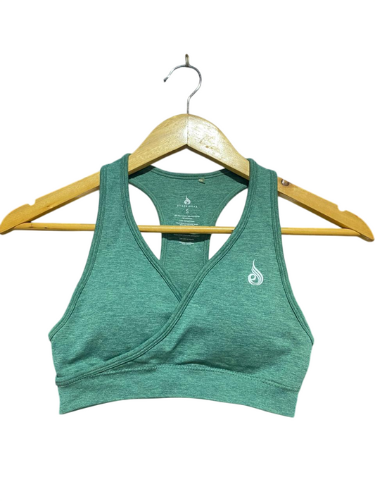 RYDER WEAR |XS| BUST 12| B21| WOMEN'S SEAMLESS MARL SPORTS BRA - SAGE GREEN