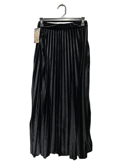 ITALY STYLE |S| WAIST 26| C2| LUXE BLACK VELVET PLEATED MIDI SKIRT