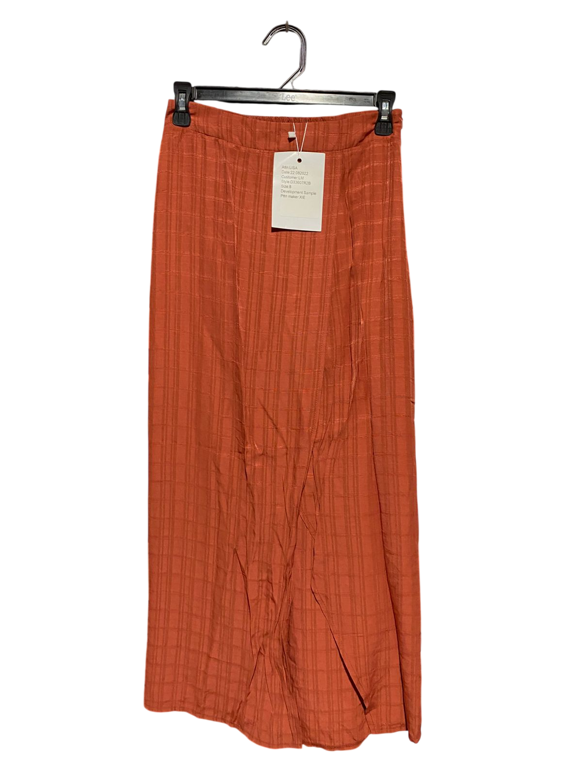 LITTLE MISTRESS |S| WAIST 26| C2| RUST ORANGE TEXTURED WRAP-STYLE MAXI SKIRT