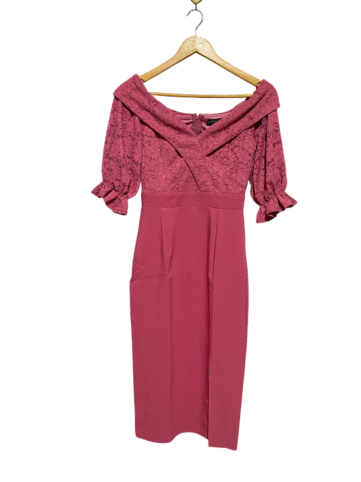 LITTLE MISTRESS |S| BUST 15| B21| DUSTY PINK LACE TOP MIDI DRESS