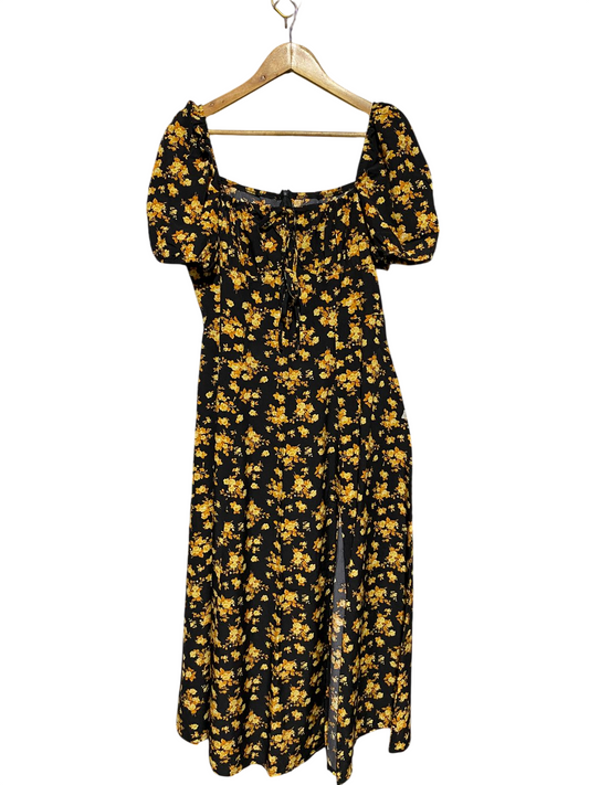 |L| BUST 18| B21| COTTAGECORE FLORAL MIDI DRESS WITH PUFF SLEEVES