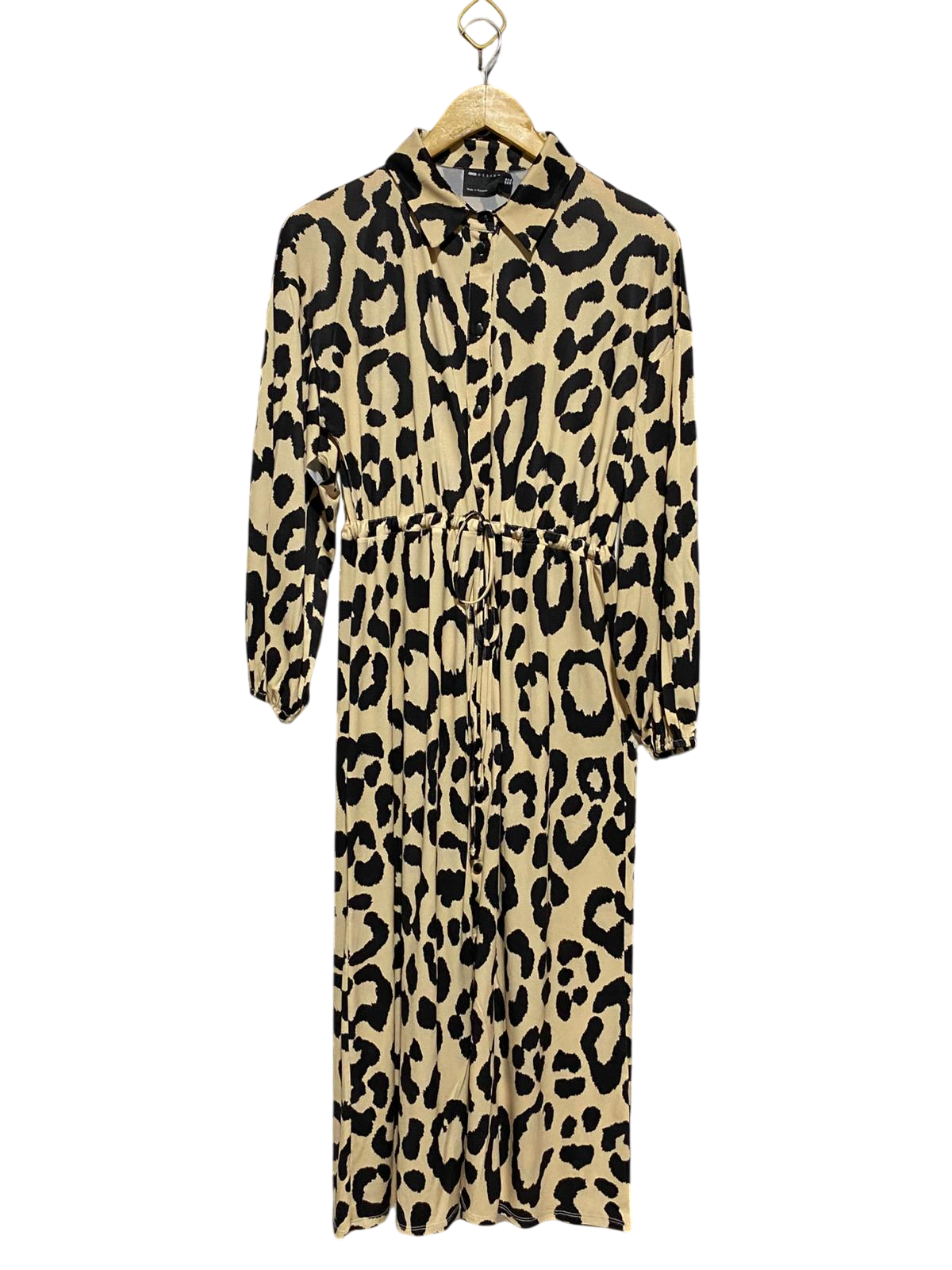 ASOS |XL| BUST 21| B21| LEOPARD PRINT MAXI SHIRT DRESS