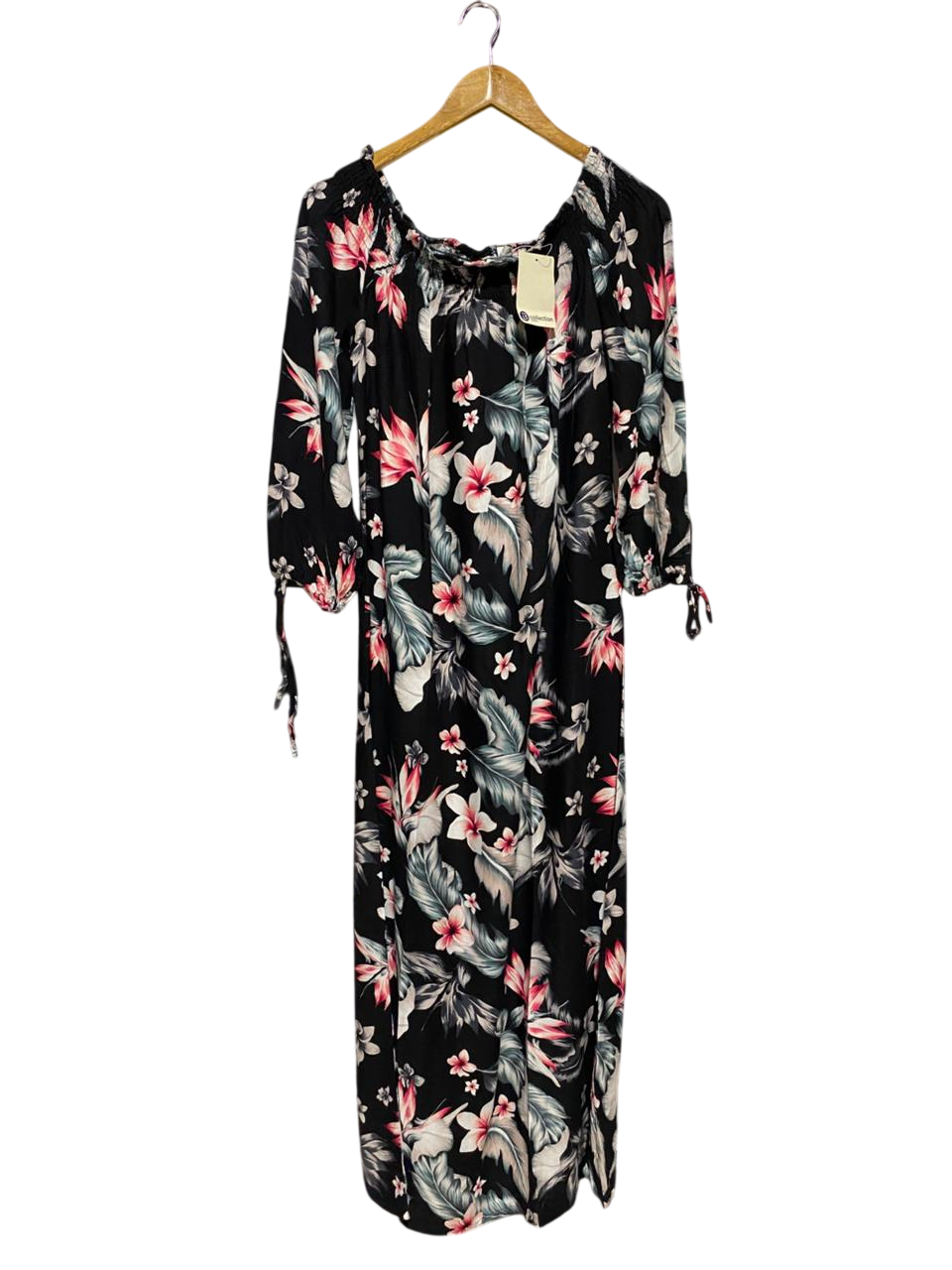 B COLLECTION |M| BUST 19| B21| TROPICAL FLORAL MAXI DRESS