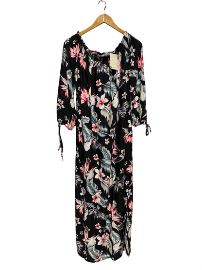 B COLLECTION |M| BUST 19| B21| TROPICAL FLORAL MAXI DRESS