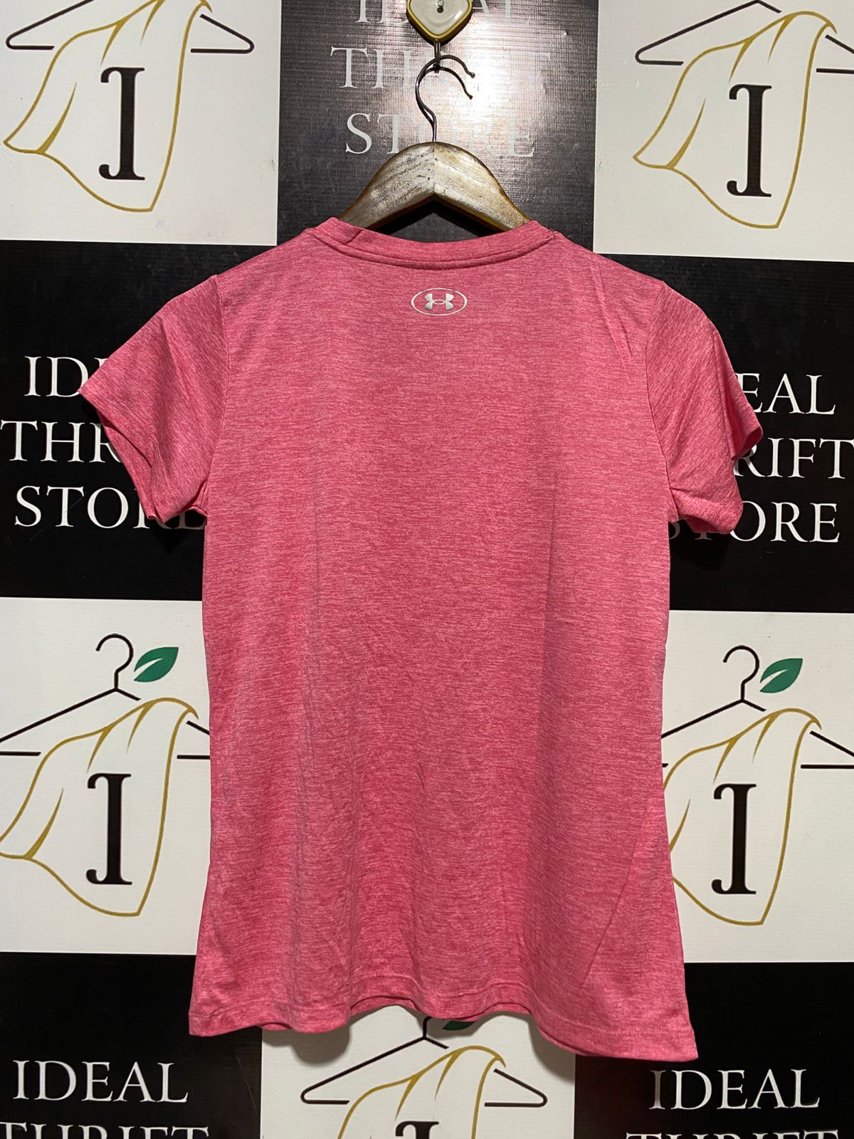 ANDER ARMOUR |M| BUST 18| B21| WOMEN'S HEATGEAR SHORT SLEEVE TRAINING T-SHIRT - PINK HEATHER