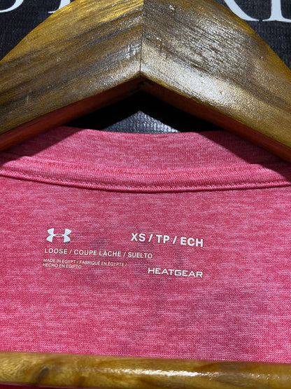 ANDER ARMOUR |M| BUST 18| B21| WOMEN'S HEATGEAR SHORT SLEEVE TRAINING T-SHIRT - PINK HEATHER