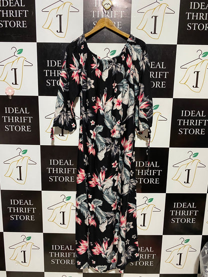 B COLLECTION |M| BUST 19| B21| TROPICAL FLORAL MAXI DRESS