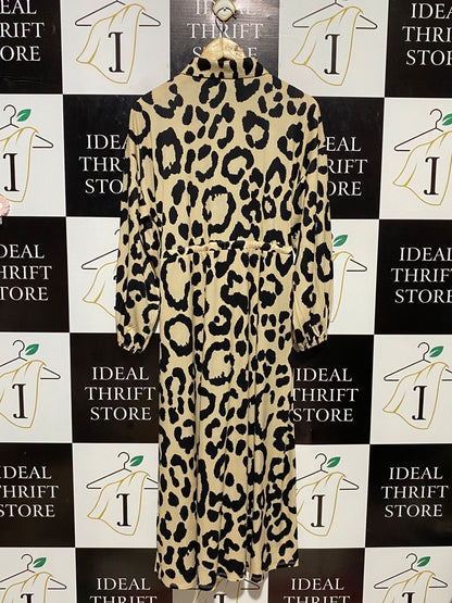ASOS |XL| BUST 21| B21| LEOPARD PRINT MAXI SHIRT DRESS