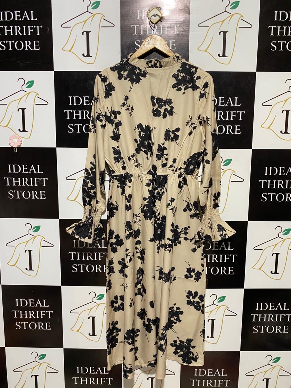 SHEIN |L| BUST 19| B21| FLORAL PRINT RUFFLE TRIM MAXI DRESS