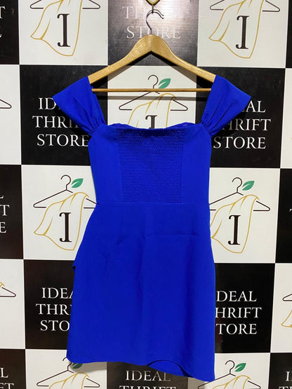 LITTLE MISTRESS |S| BUST 15| B21| ROYAL BLUE OFF-SHOULDER COCKTAIL DRESS