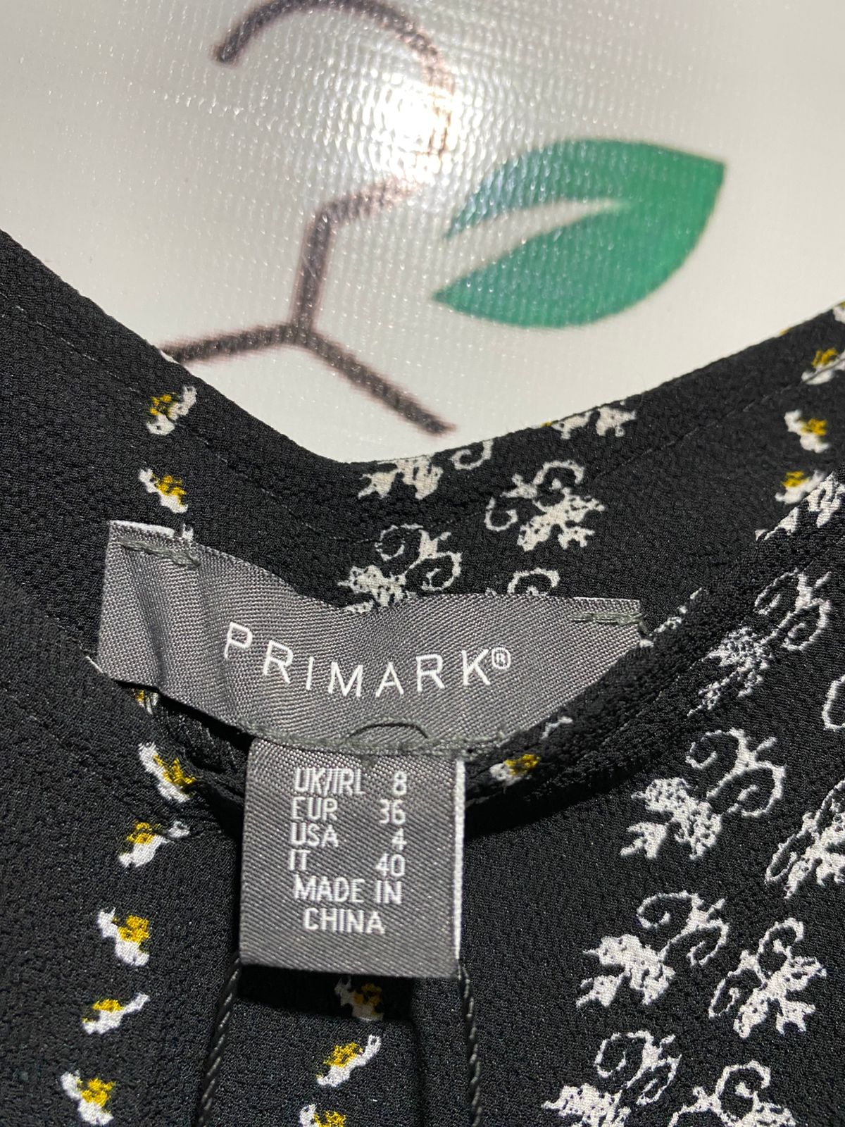 PRIMARK |S| BUST 15| C2| BLACK FLORAL STRIPE TIE-SHOULDER JUMPSUIT