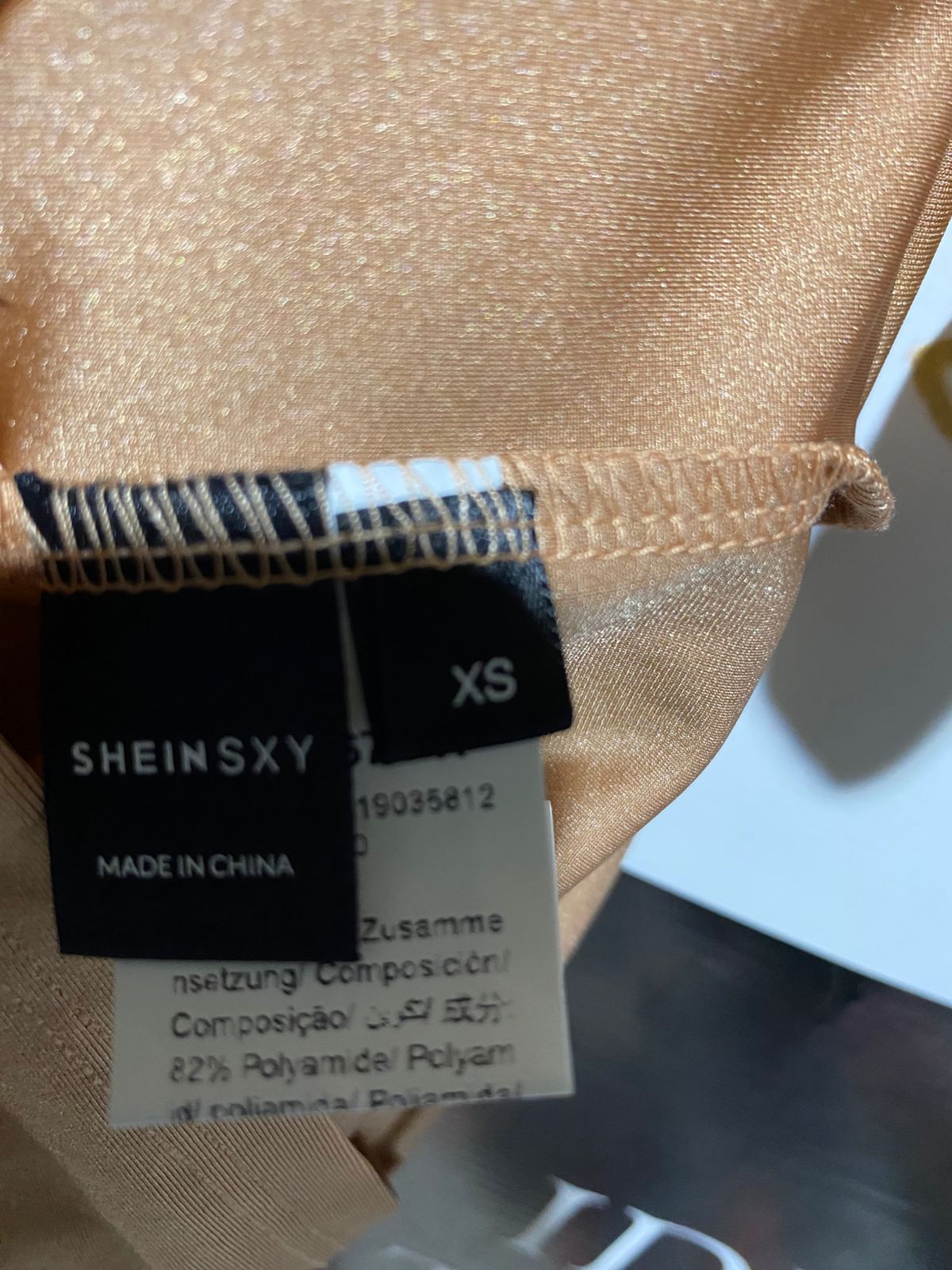 SHEIN SXY |XS| BUST 13| C2| CHAMPAGNE GOLD LONG SLEEVE CUT-OUT MIDI DRESS