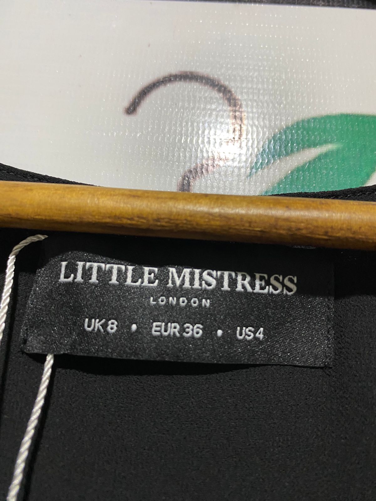 LITTLE MISTRESS |M| BUST FREE| C2| BLACK SHEER PUFF SLEEVE TUNIC DRESS