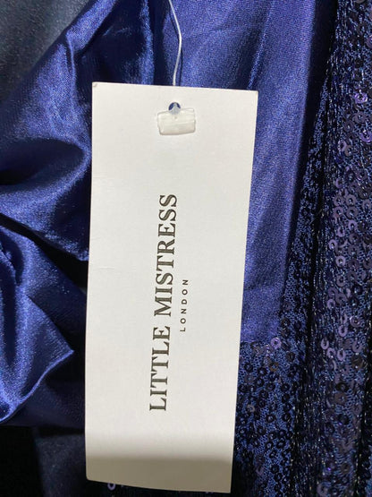 LITTLE MISTRESS |S| BUST 15| C2| DEEP PURPLE SEQUIN PUFF SLEEVE MINI DRESS