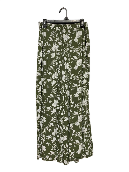 TEZENIS |XL| WAIST 32| B21| WOMEN'S OLIVE GREEN FLORAL PRINT WIDE-LEG PALAZZO PANTS