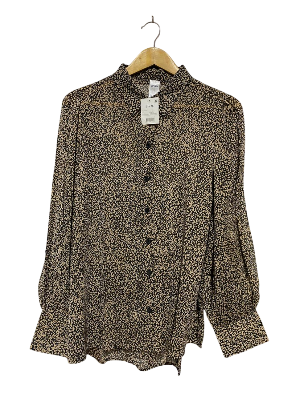ANKO |XL| BUST 22| B21| WOMENS ANIMAL PRINT LONG SLEEVE BUTTON DOWN BLOUSE