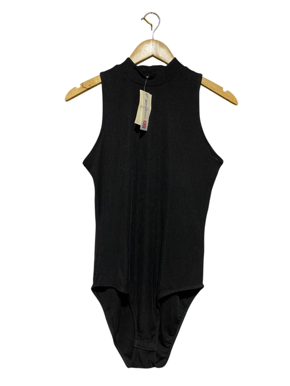 PAPAYA |M| BUST 17| B21| BLACK SLEEVELESS MOCK NECK BODYSUIT