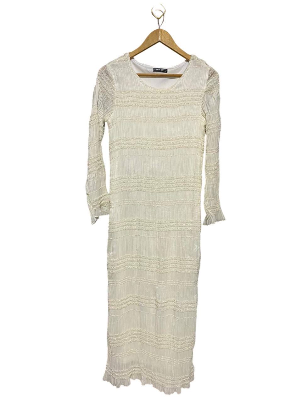 SHEIN |M| BUST 17| B21| OFF-WHITE TEXTURED MAXI DRESS