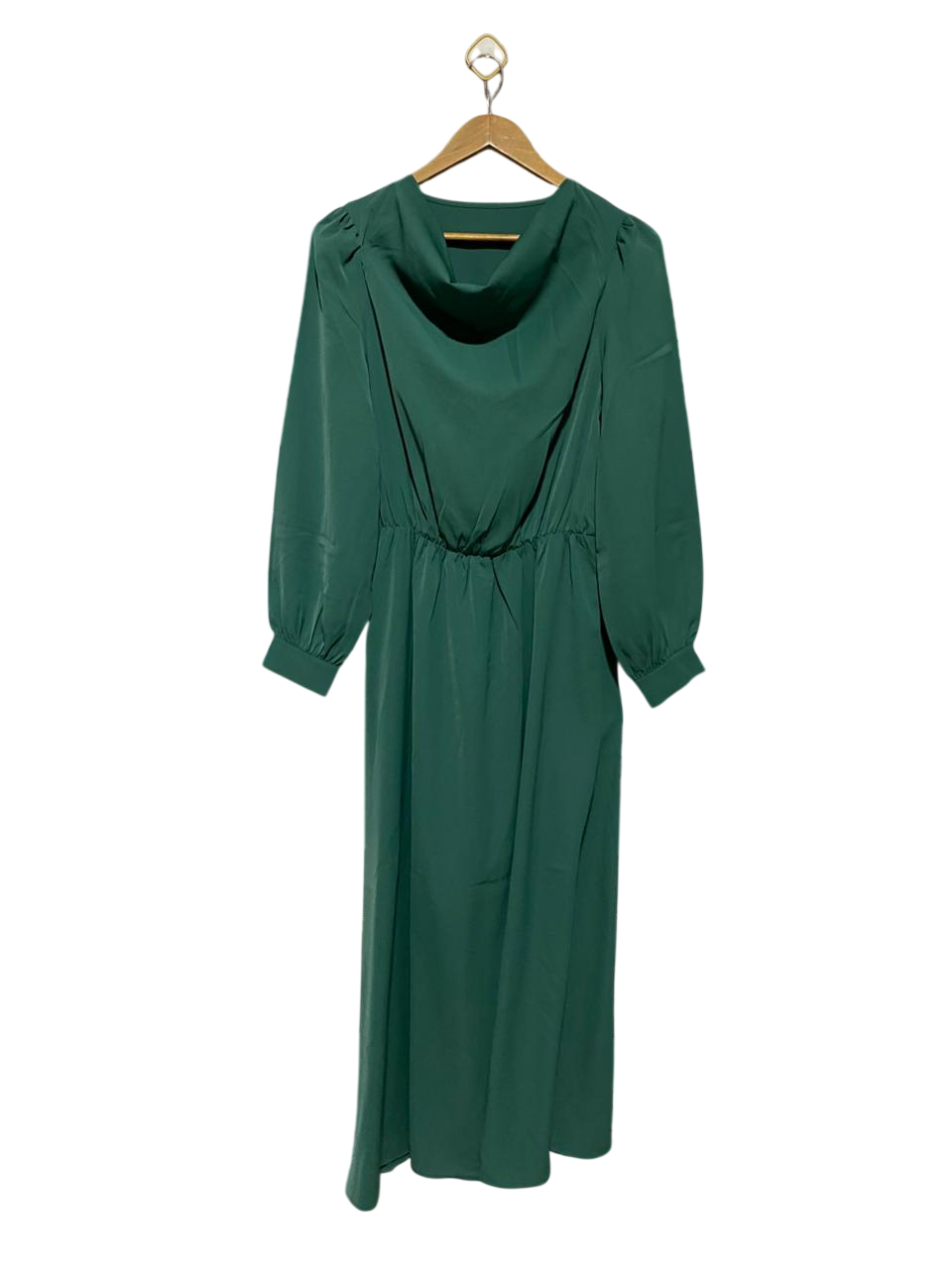 SHEIN |M| BUST 18| B21| EMERALD GREEN COWL NECK MAXI DRESS