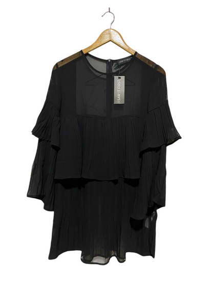 I SAW IT FIRST |S| BUST 16| B21| BLACK TIERED PLEATED MINI DRESS